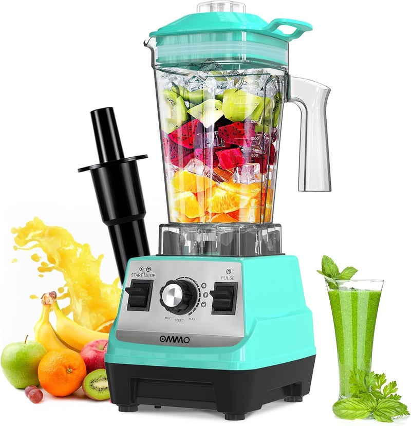OMMO Blender 1800W, Professional High Speed Countertop Blender with Durable Stainless Steel Blades, 60oz BPA Free Blender for Shakes and Smoothies, Nuts, Ice and Fruits, Dishwasher Safe - Image 1